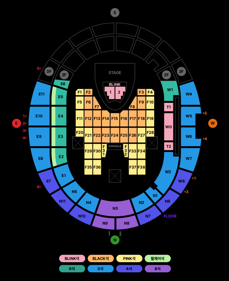 BLACKPINK 2025 콘서트 좌석 배치도